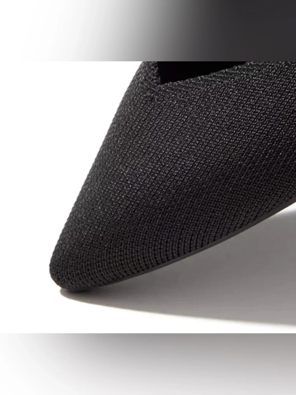 NIB [Rothy's] The Point II Flats Pointed Knit Flat Slip-On Shoes Black Women's 6 - Picture 3 of 13